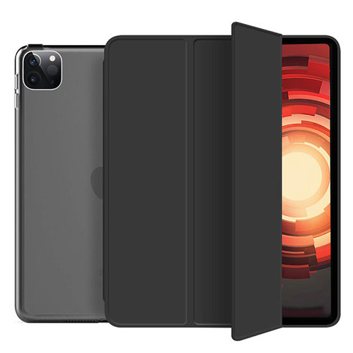 Leather Case Stands Flip Cover L10 Holder for Apple iPad Pro 12.9 (2020) Black