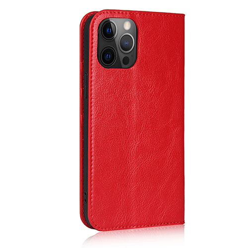 Leather Case Stands Flip Cover L10 Holder for Apple iPhone 12 Pro Red Wine