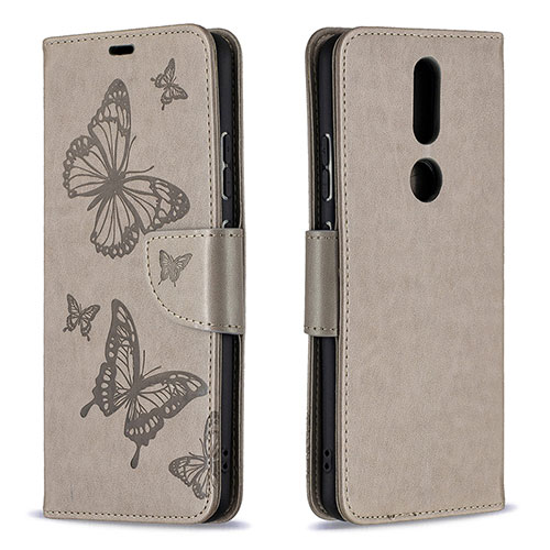 Leather Case Stands Flip Cover L10 Holder for Nokia 2.4 Gray