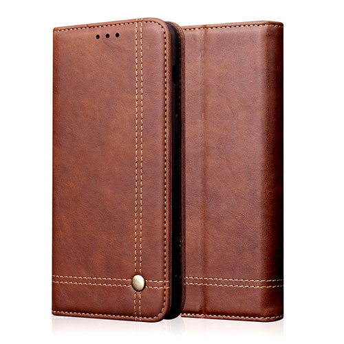Leather Case Stands Flip Cover L10 Holder for Oppo A91 Brown