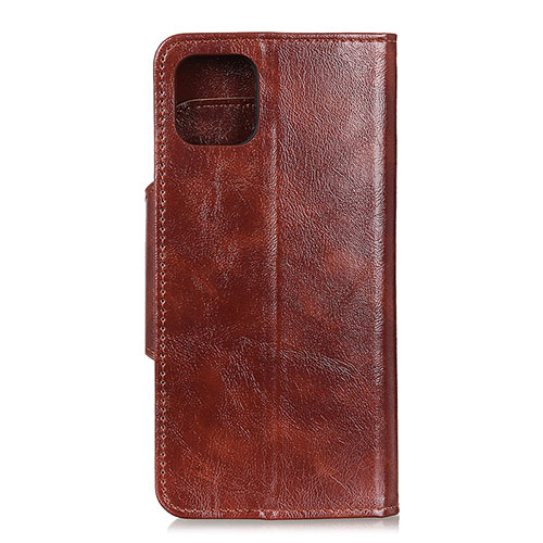 Leather Case Stands Flip Cover L10 Holder for Samsung Galaxy A71 5G Brown