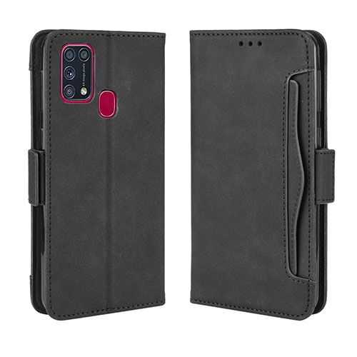 Leather Case Stands Flip Cover L10 Holder for Samsung Galaxy M21s Black
