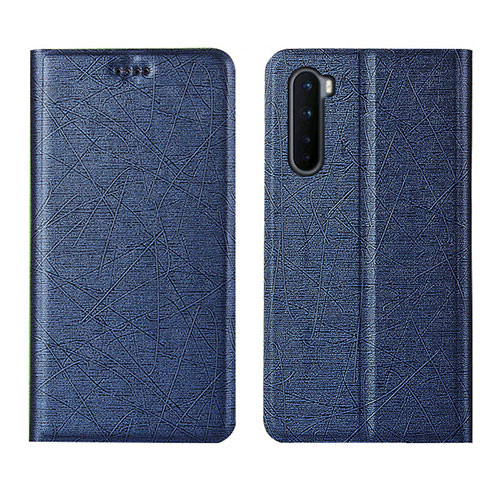 Leather Case Stands Flip Cover L11 Holder for OnePlus Nord Blue