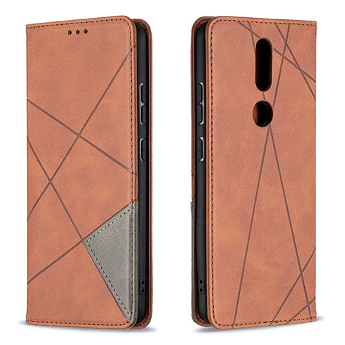 Leather Case Stands Flip Cover L12 Holder for Nokia 2.4 Brown