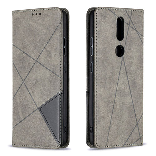 Leather Case Stands Flip Cover L12 Holder for Nokia 2.4 Gray