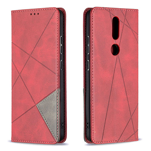 Leather Case Stands Flip Cover L12 Holder for Nokia 2.4 Red