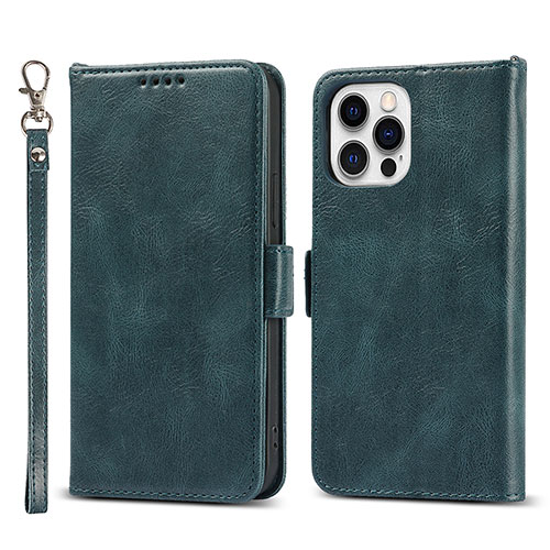 Leather Case Stands Flip Cover L15 Holder for Apple iPhone 13 Pro Max Blue