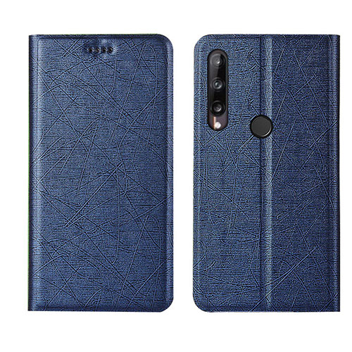 Leather Case Stands Flip Cover L15 Holder for Huawei Honor 9C Blue