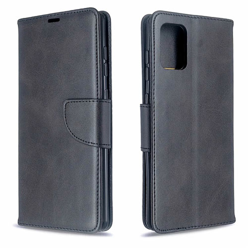 Leather Case Stands Flip Cover L16 Holder for Samsung Galaxy A71 5G Black