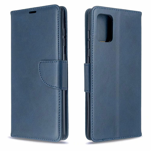 Leather Case Stands Flip Cover L16 Holder for Samsung Galaxy A71 5G Blue