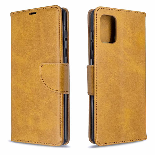 Leather Case Stands Flip Cover L16 Holder for Samsung Galaxy A71 5G Yellow