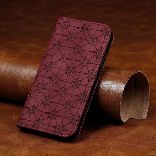 Leather Case Stands Flip Cover L17 Holder for Huawei Honor 9C Red Wine