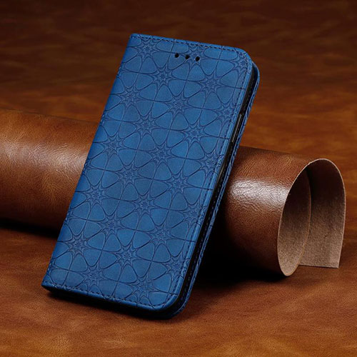 Leather Case Stands Flip Cover L17 Holder for Huawei P40 Lite E Blue