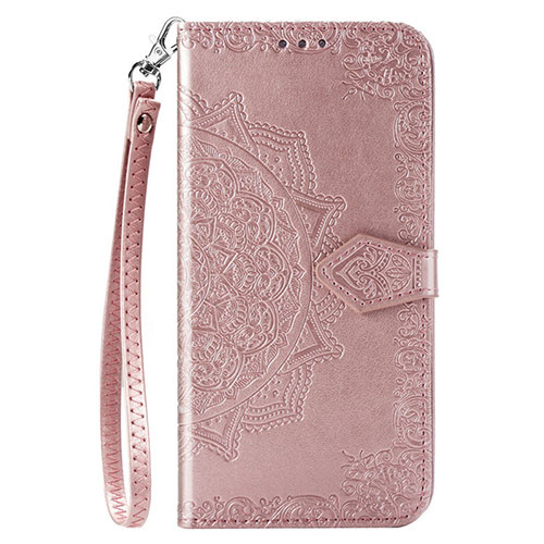 Leather Case Stands Flip Cover L18 Holder for Huawei P40 Lite E Rose Gold