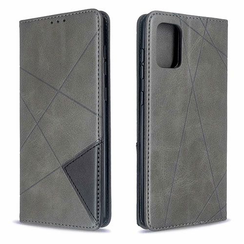 Leather Case Stands Flip Cover L18 Holder for Samsung Galaxy A71 5G Gray