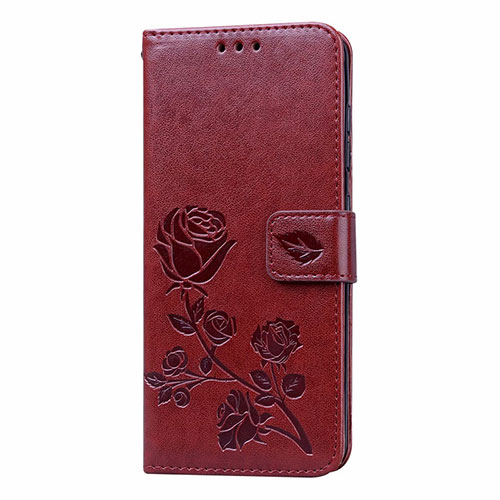 Leather Case Stands Flip Cover L23 Holder for Samsung Galaxy A41 Brown