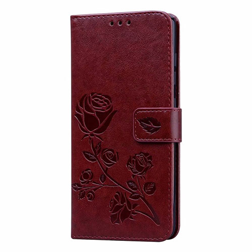 Leather Case Stands Flip Cover L24 Holder for Samsung Galaxy A71 5G Brown