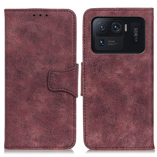 Leather Case Stands Flip Cover M03L Holder for Xiaomi Mi 11 Ultra 5G Purple