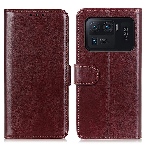 Leather Case Stands Flip Cover M07L Holder for Xiaomi Mi 11 Ultra 5G Brown