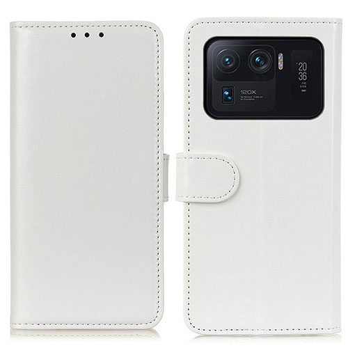 Leather Case Stands Flip Cover M07L Holder for Xiaomi Mi 11 Ultra 5G White