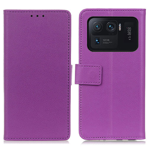 Leather Case Stands Flip Cover M08L Holder for Xiaomi Mi 11 Ultra 5G Purple