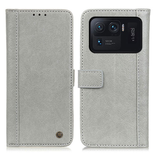 Leather Case Stands Flip Cover M10L Holder for Xiaomi Mi 11 Ultra 5G Gray