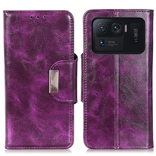 Leather Case Stands Flip Cover N04P Holder for Xiaomi Mi 11 Ultra 5G Purple