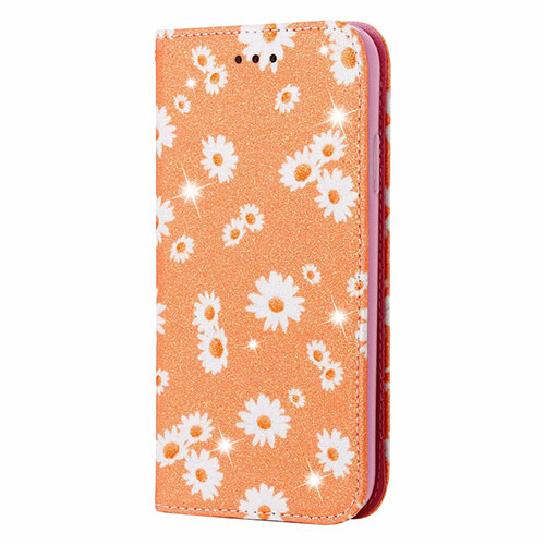 Leather Case Stands Flip Cover N05 Holder for Samsung Galaxy Note 20 5G Orange