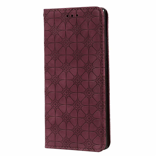 Leather Case Stands Flip Cover N06 Holder for Samsung Galaxy Note 20 Ultra 5G Red Wine