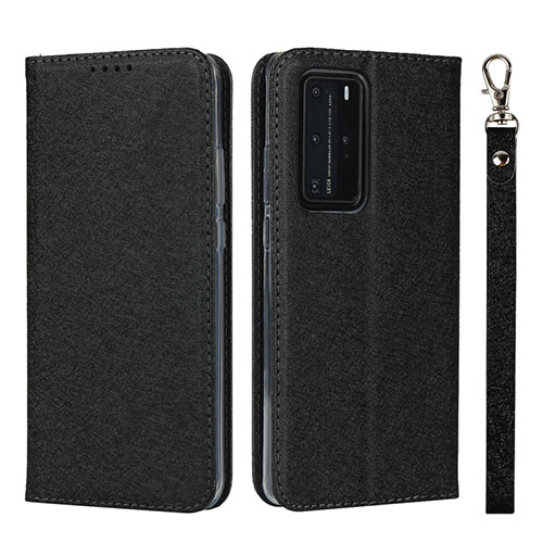 Leather Case Stands Flip Cover N12 Holder for Huawei P40 Pro Black