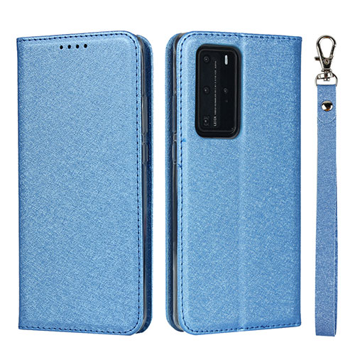 Leather Case Stands Flip Cover N12 Holder for Huawei P40 Pro Sky Blue