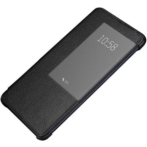 Leather Case Stands Flip Cover P01 Holder for Huawei Mate 20 Pro Black