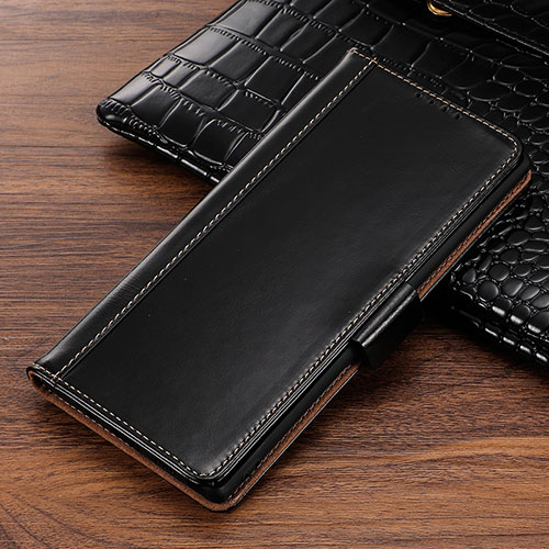 Leather Case Stands Flip Cover P01 Holder for Samsung Galaxy Note 10 Black