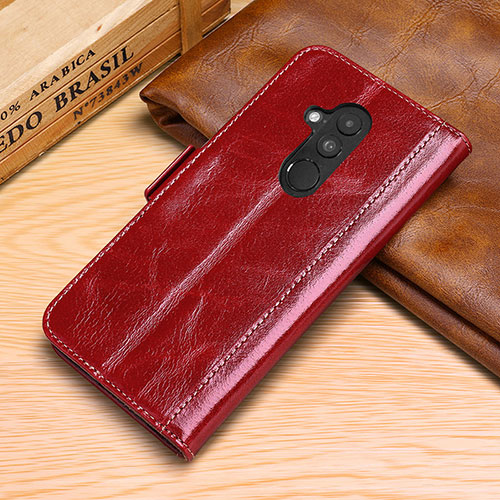 Leather Case Stands Flip Cover P02 Holder for Huawei Mate 20 Lite Red