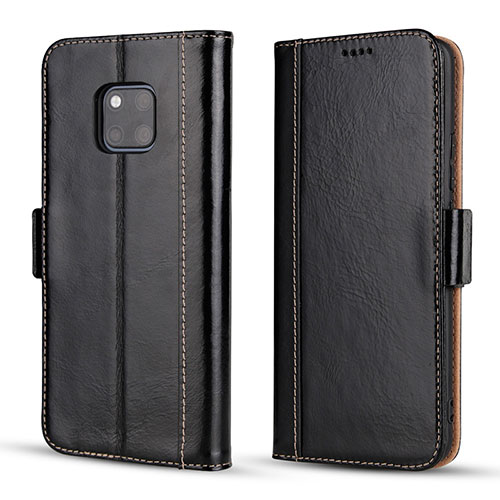 Leather Case Stands Flip Cover P03 Holder for Huawei Mate 20 Pro Black