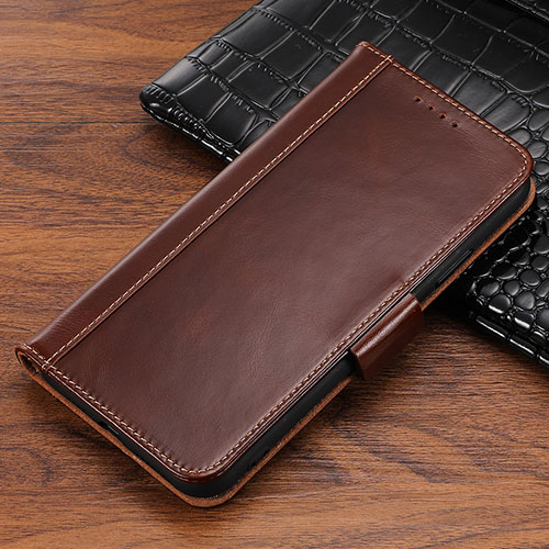 Leather Case Stands Flip Cover P04 Holder for Apple iPhone Xs Brown
