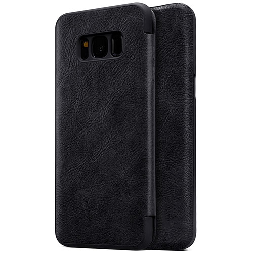 Leather Case Stands Flip Cover S01 for Samsung Galaxy S8 Plus Black