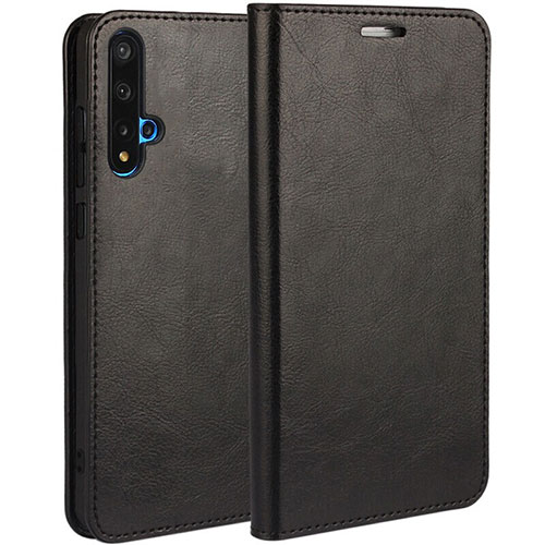 Leather Case Stands Flip Cover T01 Holder for Huawei Honor 20S Black