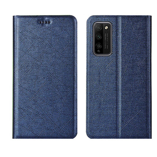 Leather Case Stands Flip Cover T01 Holder for Huawei Honor 30 Lite 5G Blue