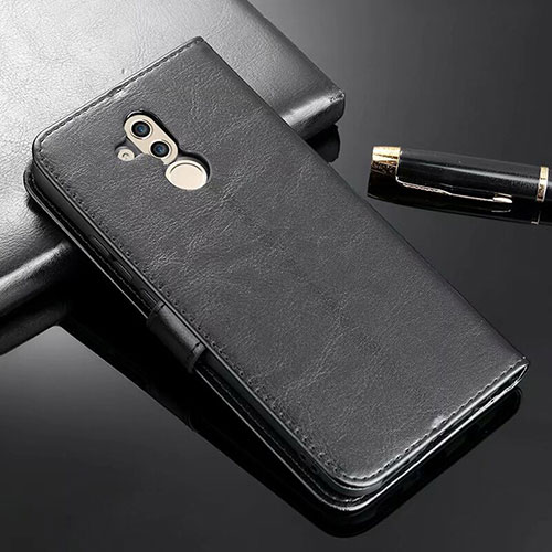 Leather Case Stands Flip Cover T01 Holder for Huawei Mate 20 Lite Black