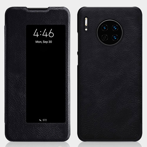 Leather Case Stands Flip Cover T01 Holder for Huawei Mate 30 Pro 5G Black