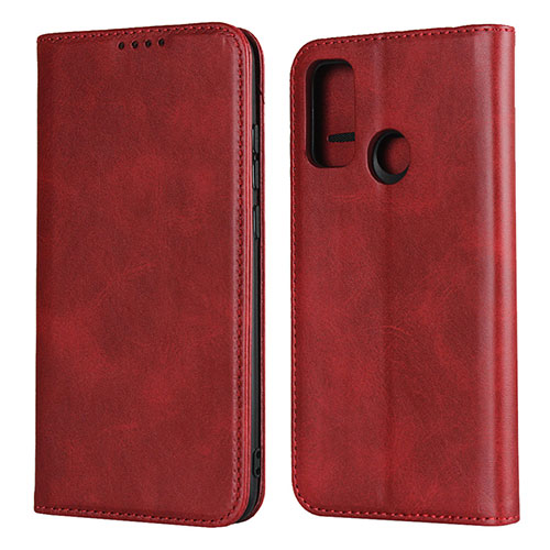 Leather Case Stands Flip Cover T01 Holder for Huawei P Smart (2020) Red