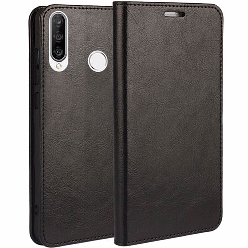 Leather Case Stands Flip Cover T01 Holder for Huawei P30 Lite Black