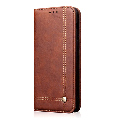 Leather Case Stands Flip Cover T01 Holder for OnePlus 8 Pro Brown