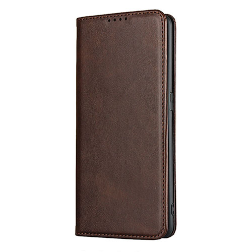 Leather Case Stands Flip Cover T01 Holder for Oppo Find X2 Pro Brown