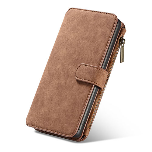 Leather Case Stands Flip Cover T01 Holder for Samsung Galaxy Note 10 Brown