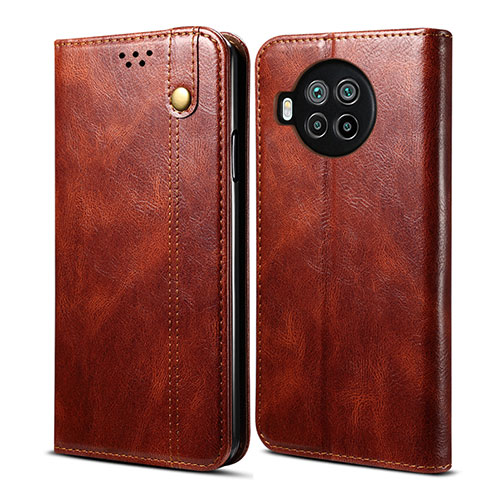 Leather Case Stands Flip Cover T01 Holder for Xiaomi Mi 10i 5G Brown