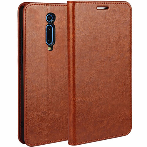 Leather Case Stands Flip Cover T01 Holder for Xiaomi Mi 9T Pro Orange