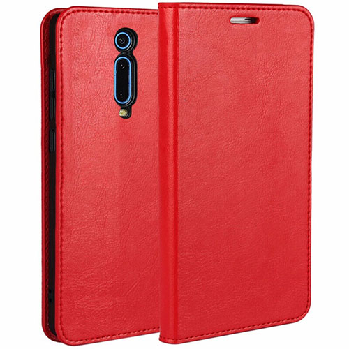 Leather Case Stands Flip Cover T01 Holder for Xiaomi Mi 9T Pro Red