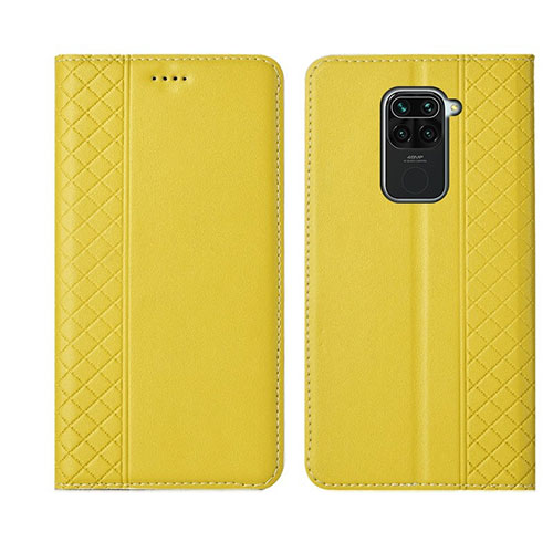 Leather Case Stands Flip Cover T01 Holder for Xiaomi Redmi Note 9 Yellow